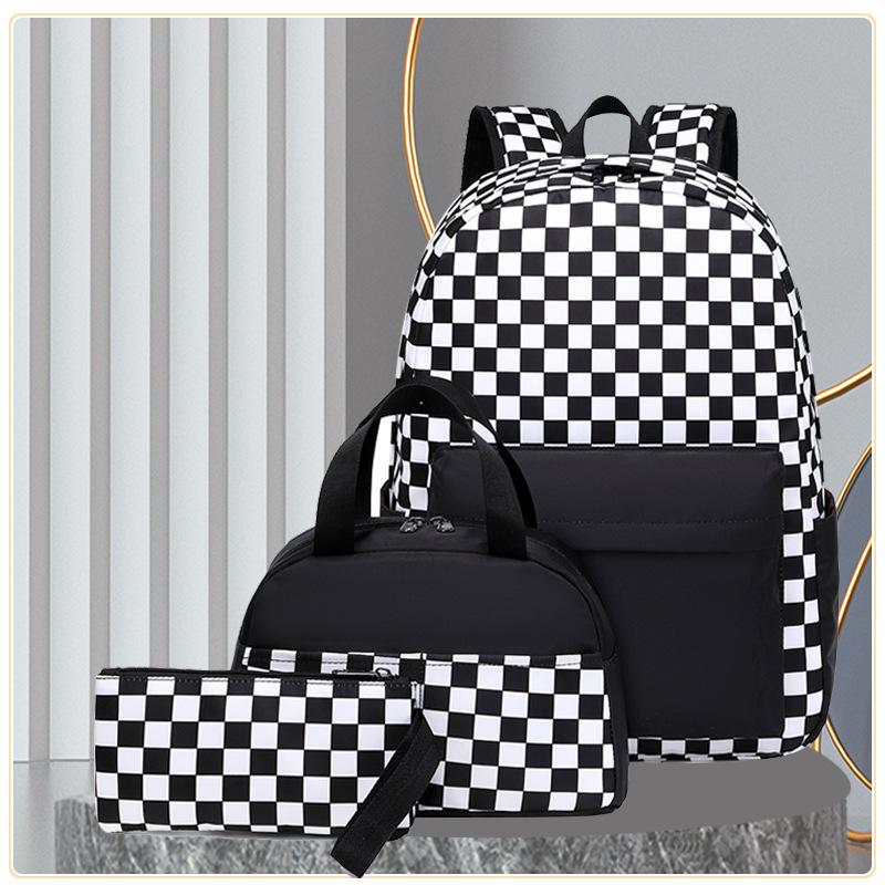 Geometric Flower Print School Bags for Teenagers Girls Schoolbag Large Capacity School Backpack 3pcs/set Rucksack Kids Cute Book