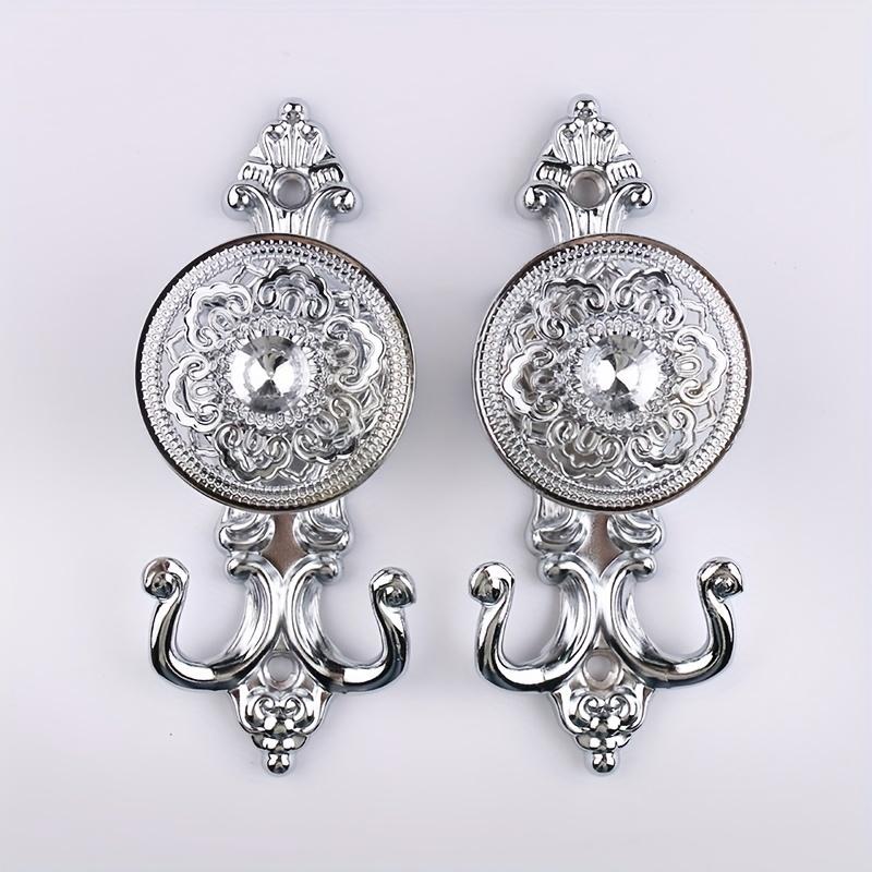 2 hochwertige Vorhanghaken aus Zinklegierung mit Moiré-Muster – geeignet für Balkon, Schlafzimmer und Wohnzimmer, für einen Hauch von Luxus