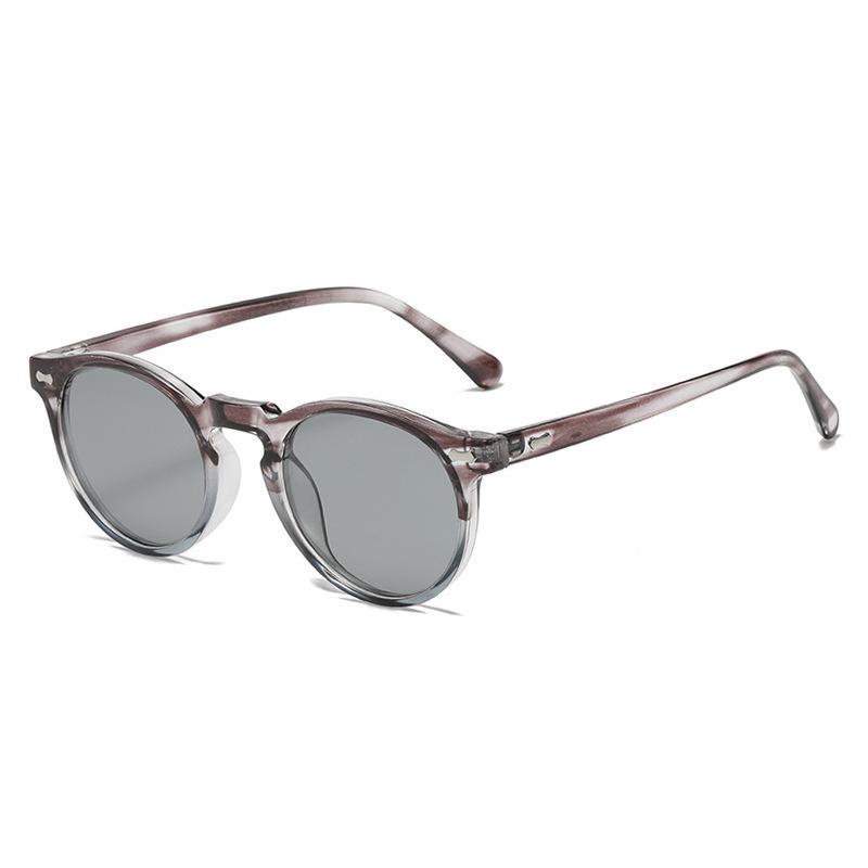 Trendy Women's Retro Round Frame Anti-UV Sunglasses