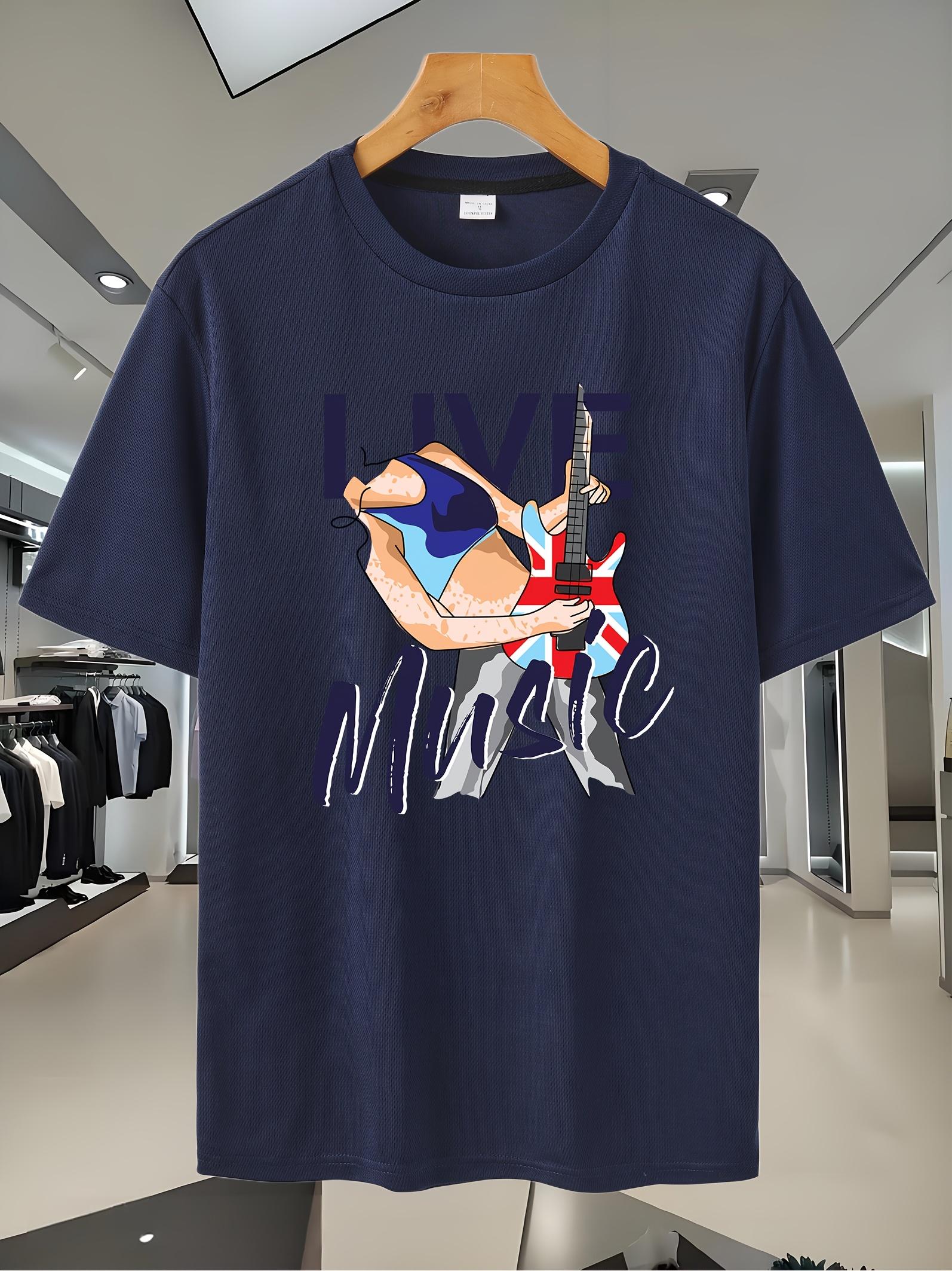 20C Breathable Mesh Sport T-shirt - LIVE LOVE Music Graphic Print S