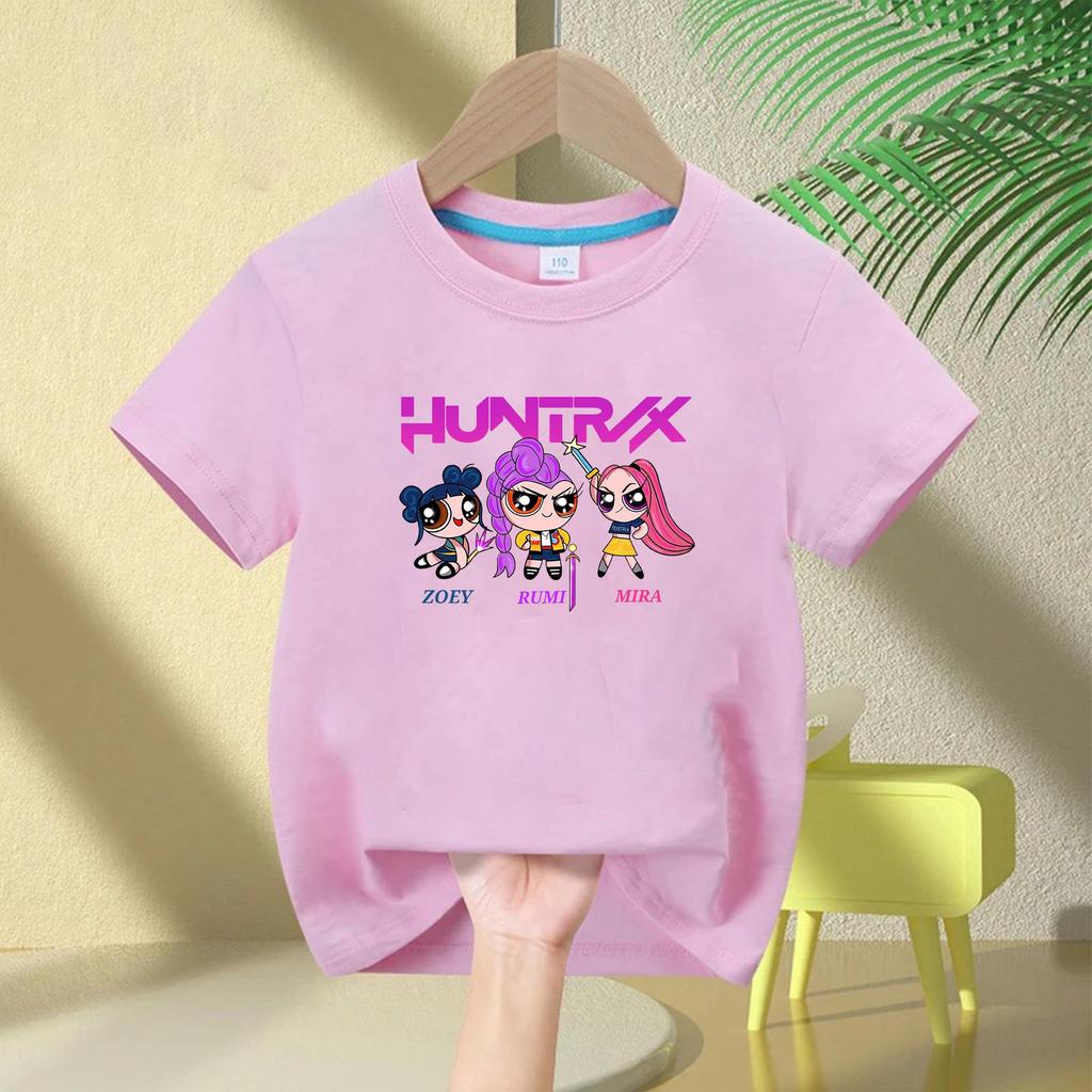 Demon Hunter Squad Kids Anime Print Casual Short Sleeve T-shirt