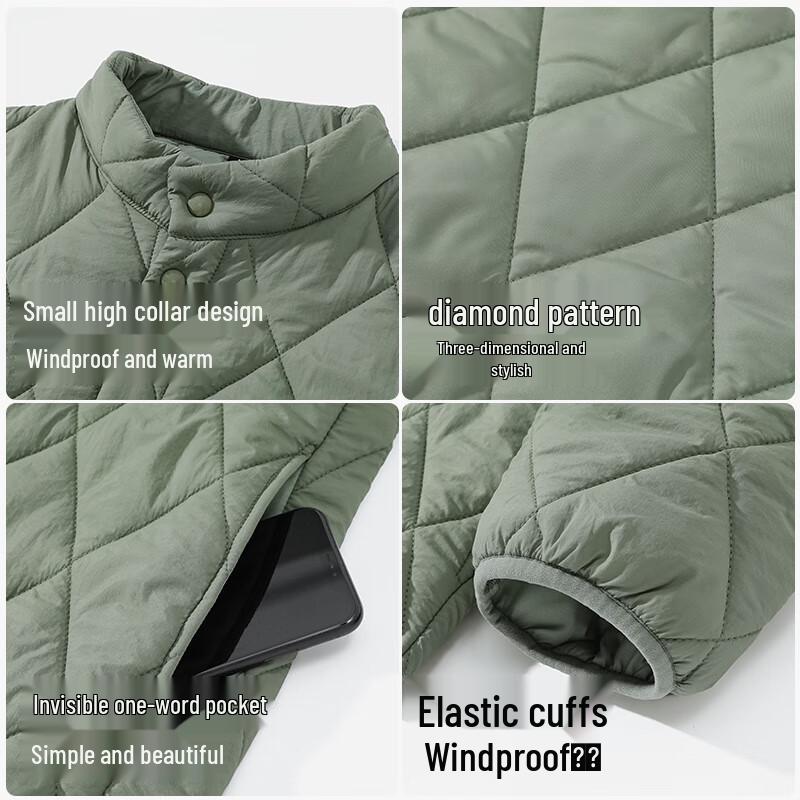 Jeanswest Men's Lightweight Diamond Quilted Padded Winter Jacket
