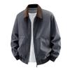 2026 Men's Pure Cotton Lapel Jacket: Trendy American Casual Workwear Style for Spring and Autumn.