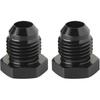 4AN Male Flare Hex Head Plug Fitting Adapter Aluminum Black, Pack of 2