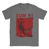 Skull Sum 41 T Shirt Men's Pure Cotton Casual T-Shirts Round Neck Tees Short Sleeve Tops Birthday Present