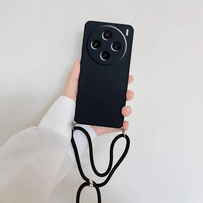 Měkké silikonové pouzdro Crossbody Lanyard pro Honor Magic 7 Pro Ochrana objektivu TPU nárazuvzdorný kryt pro Honor Magic 6 Lite 5 Pro