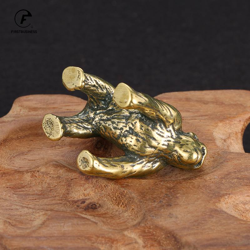 Solid Brass Gorilla Small Statue Office Desk Ornament Decoration Crafts Collection Animal Orangutan Figurine Miniature Toy Gifts