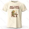 BUT FIRST COFFEE Cozy Printed Men's T-Shirt Oversized Playful Graphic Tees for Women Tops Tees Casual Streetwear