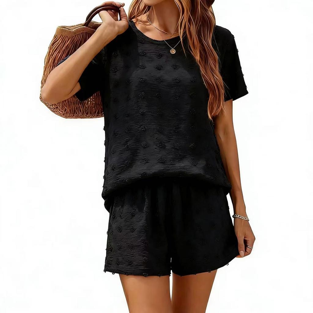 Women's Loose-Fit & Stylish Spring/Summer Casual Set: Loose Short-Sleeve T-Shirt & Bottoms