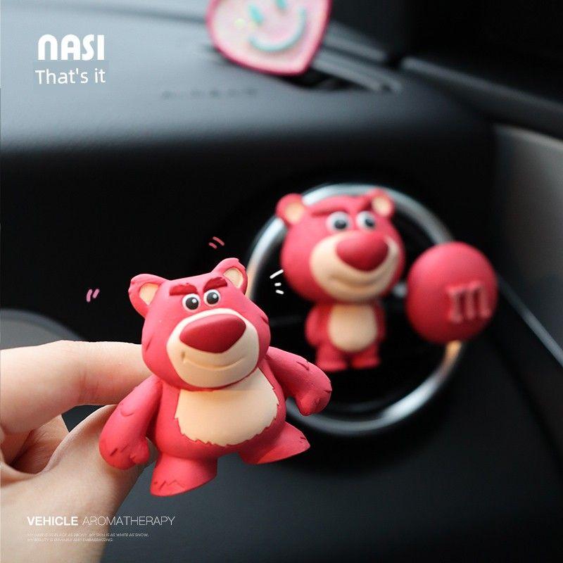 Strawberry Bear Car Perfume Aromatherapy Diffuser Stone for Car Air Vent Cute Cartoon Car Decoration Accessories Collection