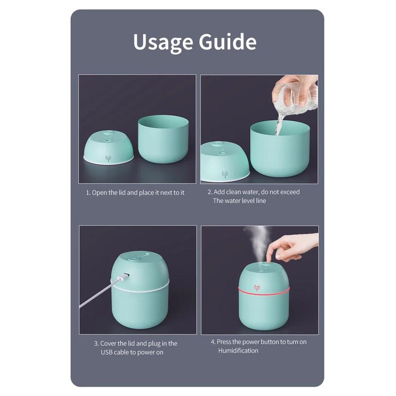2026 selling 220ML thick fog usb air humidifier small desktop humidifier home smart car aromatherapy machine