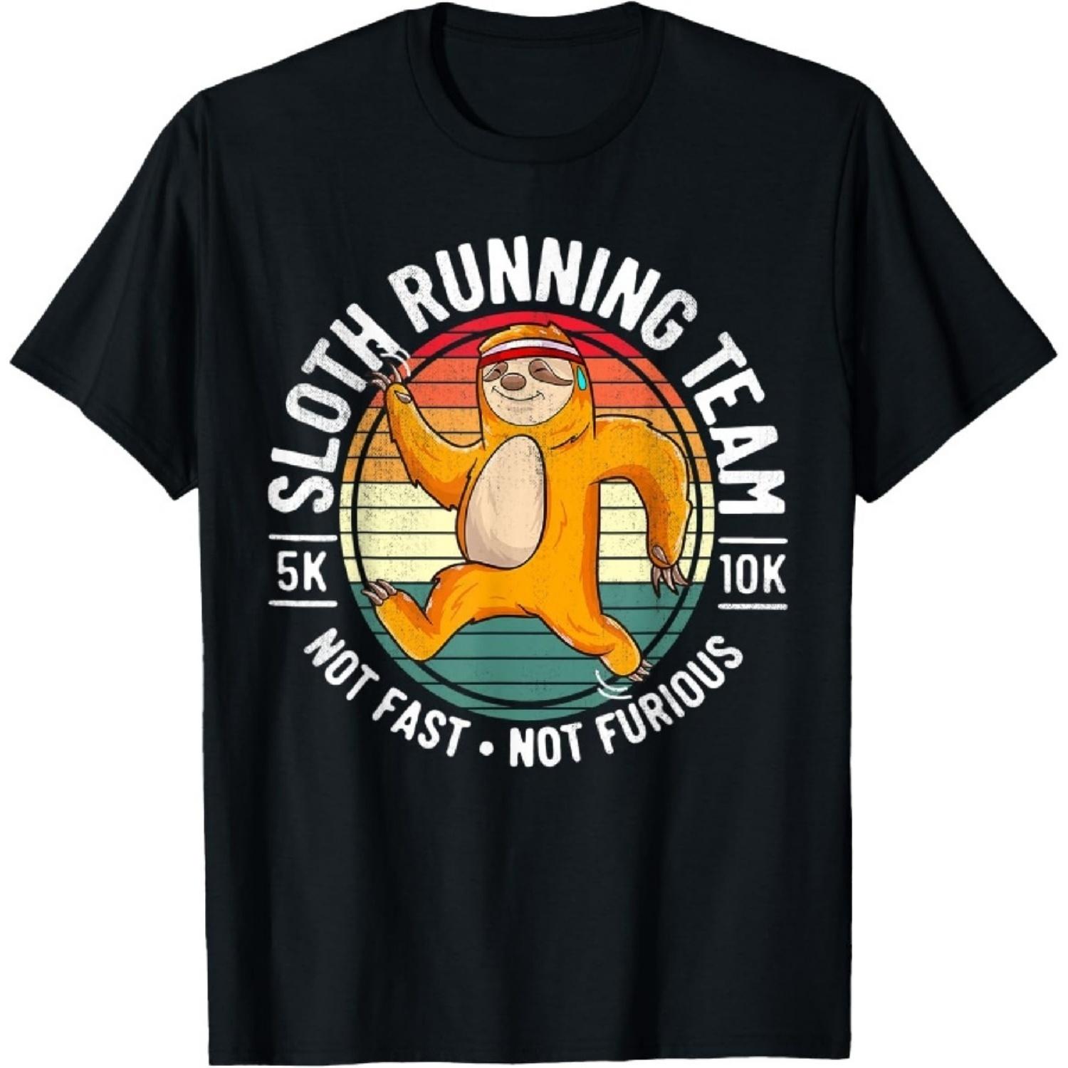 Sloth Running Team Not Fast Not Furious,Sloth Not Lazy Retro T-Shirt S
