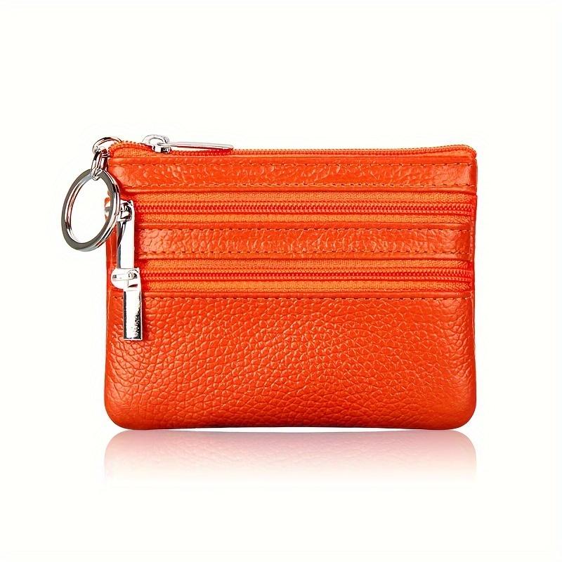 Porte-monnaie en cuir véritable pour femme, Mini pochette en peau de vache, Mini portefeuille avec chaîne