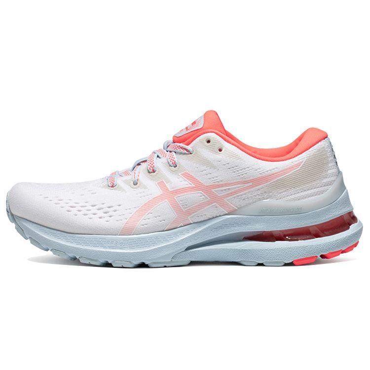 Asics Gel-Kayano 28 Cushioning Sports Fabric Low-Top Marathon Running Shoes Women sneaker White Orange Red 1012B257-100