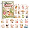 Cute Bunny Pendant Decorations 2026 Advent Calendar, 24 Days Acrylic Rabbit Ornaments Christmas Countdown Kids Calendar 2D Flat Animal Pendants