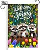 Welcome Spring Garden Ag 12x18 Double Sided Raccoons and Owers Seasonal Small Ags For Outside Outdoor Decor Yard Farmh SSL