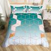 Geometry Ombre Duvet Cover Full King,Honeycomb Marble Geometric Bedding Set For Teen Girls Women Diamond Hexagon Comforter Cover