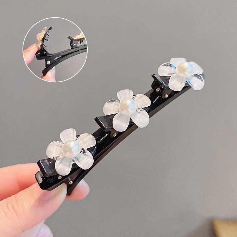 

Цветок Сверкающий Бабочка Плетеные Заколки для Волос Четырехлистный Клевер Заколка для Подстриженных Волос Утиный Клюв с 3 Маленькими Заколками для Волос