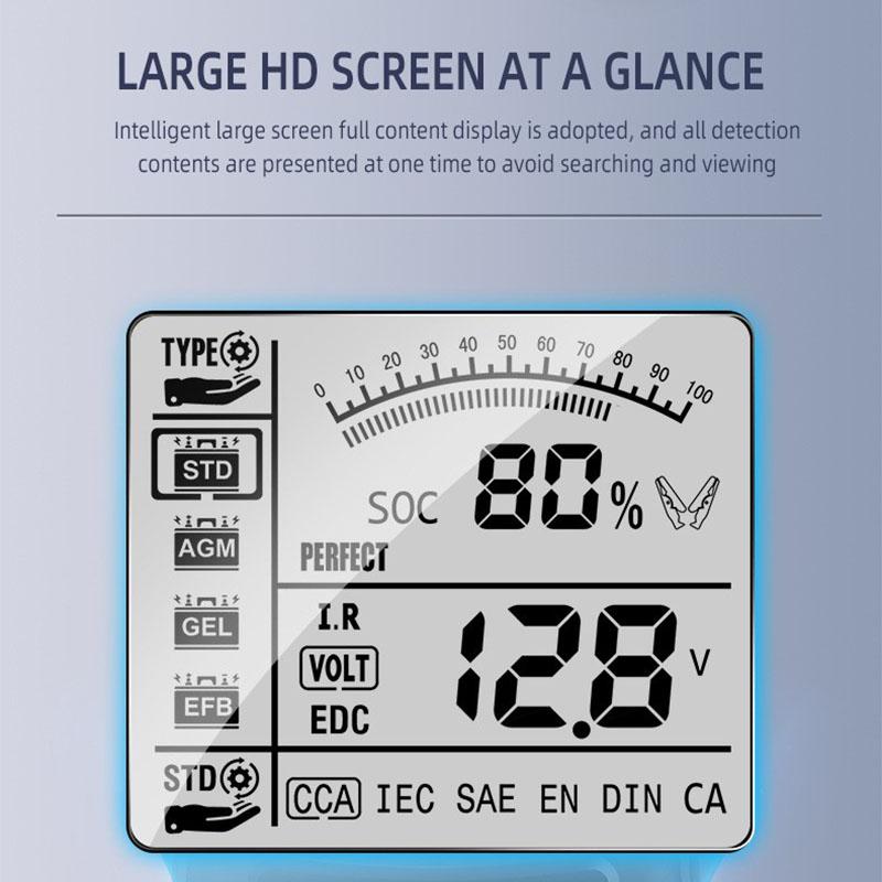 12V/24V Autobatterietester Digitalanzeige Parameter Innenwiderstandstester für Autobatterien 1 PC