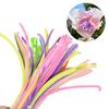 100pcs Plush Tinsel Stem Anvil Wire Craft Pipe Toys Chenille Stems Plush Wired Twist Sticks  Decor