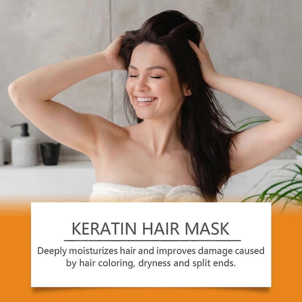 Keratin Nourishing Hair Mask: Nourishes damaged hair, leaving it smooth, naturally shiny, and voluminous.