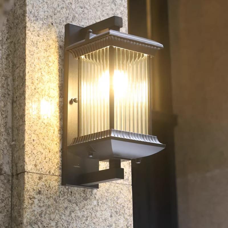 Waterproof Solar Outdoor Wall Lamp - New Chinese Style for Villa Gates & Courtyards