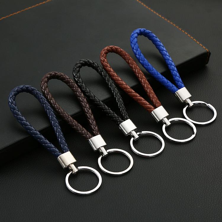 Handmade Woven Rope Leather Keychain - High-End Gift for Men and Women
