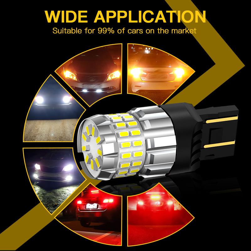 2×7443 7440 LED Turn Signal Light T20 W21W Lamp for Mitsubishi Outlander Sport/RVR/i-MiEV, Yellow Indicator Blub Canbus No Error