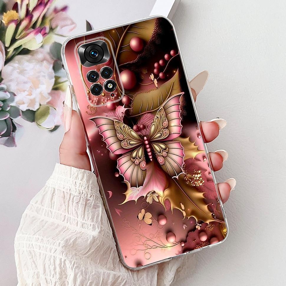 Cute Cat Cartoon Cover For Xiaomi Redmi Note 11 Casing Silicone Soft TPU Fundas Phone Back Case For Redmi Note 11 S 11S Coque