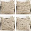Style Japanese Natural Handdrawn Cushion Cover Cushion Covers Natural Linen Breathable Sofa Bedroom Decor Pillowcase