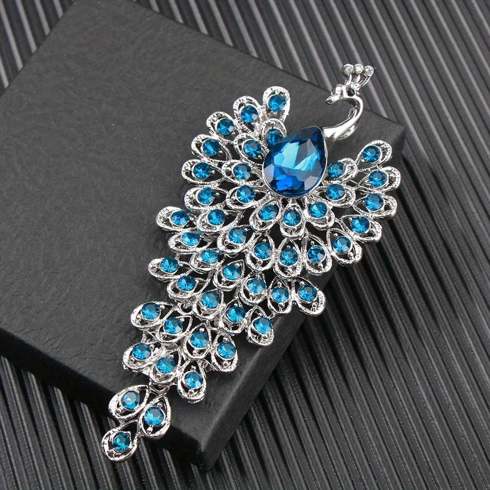 Creative Peacock Animal Brooch for Women Banquet Party Pin Gift