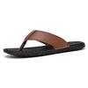 Handmade Leather Slippers Summer Fashion Men Flip Flops Outdoor Slippers Breathable Comfortable Men Flip-Flops Holiday Non Slip