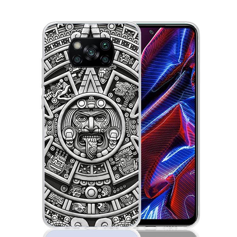 Mayan Stone Totem Pole Phone Case For Xiaomi Poco X7 X6 X5 Pro F7 Ultra Redmi 15C 15 13 13C 12 12C 10 10A 10C 9 9A 9C 9T Cover P