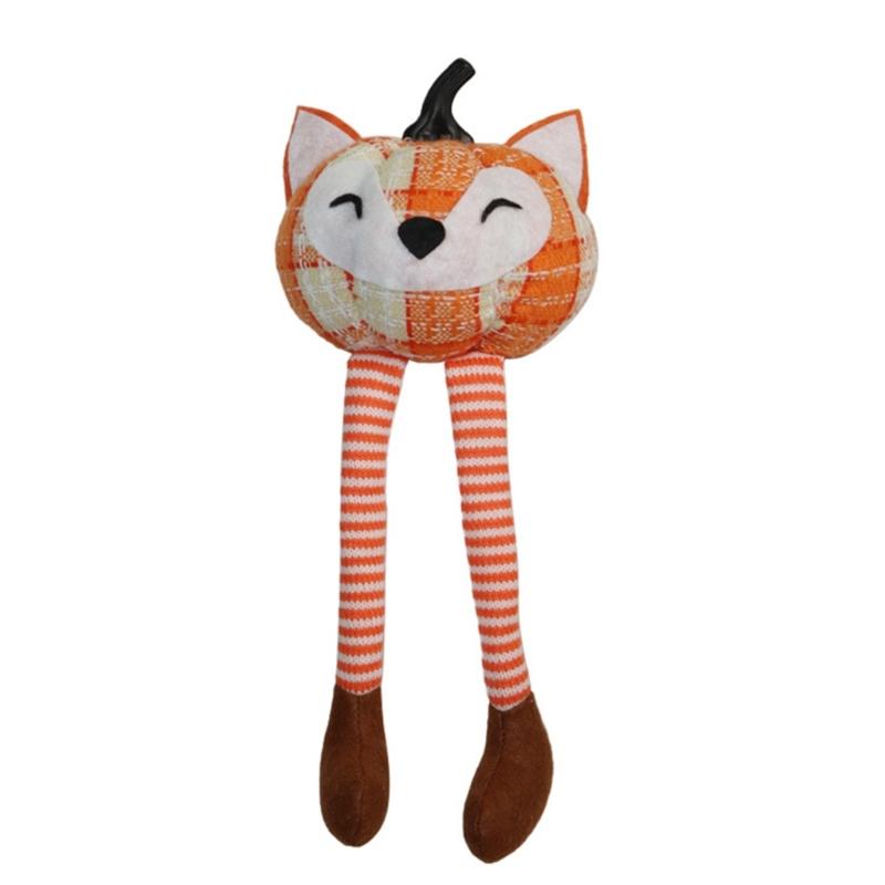Stuffed Pumpkin Doll with Dangling Legs Thanksgiving Stuffed Toy Multiple Color Desk Home Figures Display Decorations