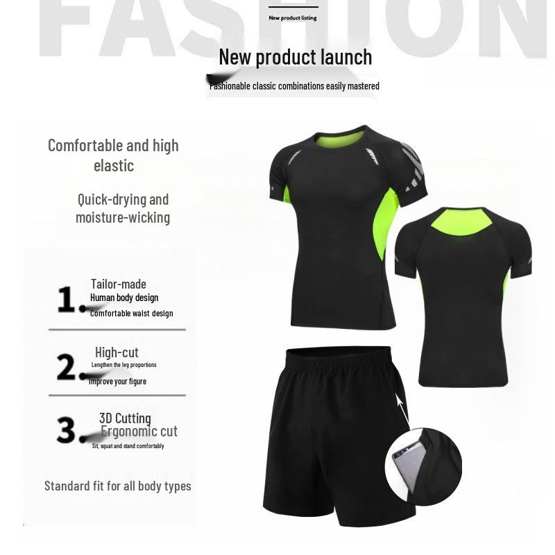 

Men s Cross-Border Fitness & Yoga Compression Clothing Set XXXL