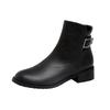 Women's Low-heeled Short Boots Autumn and Winter New Thick-heeled Large-size Comfortable Recreational Locomotive Boots