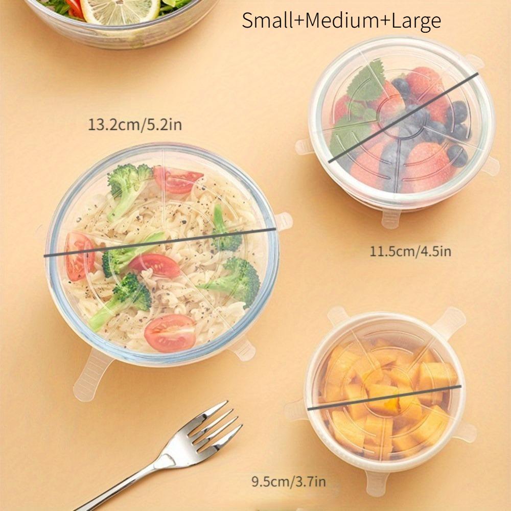 

3 Pcs Silicone Cover Stretch Lids for Kitchen Microwave Food Covers Bowl Caps Elastic Silicone Lid Cap Universal Adaptable Lids