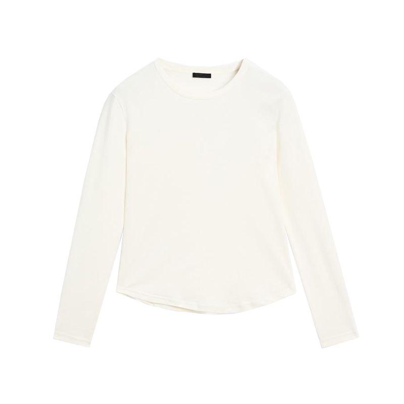 MD Spring New Women's Clothing Basic Style Inner Slim Fit Comfortable Cotton round Neck Long Sleeves T-shirt 6854803