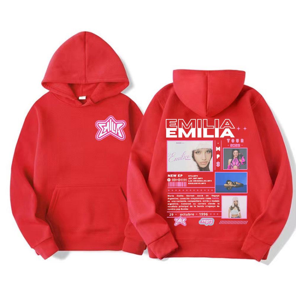 Sängerin Emilia Mernes MP3 Tour Grafik-Hoodies Herren Damen Kleidung Mode Ästhetische Sweatshirts Hip Hop Lässig Gemütlicher Fleece-Hoodie