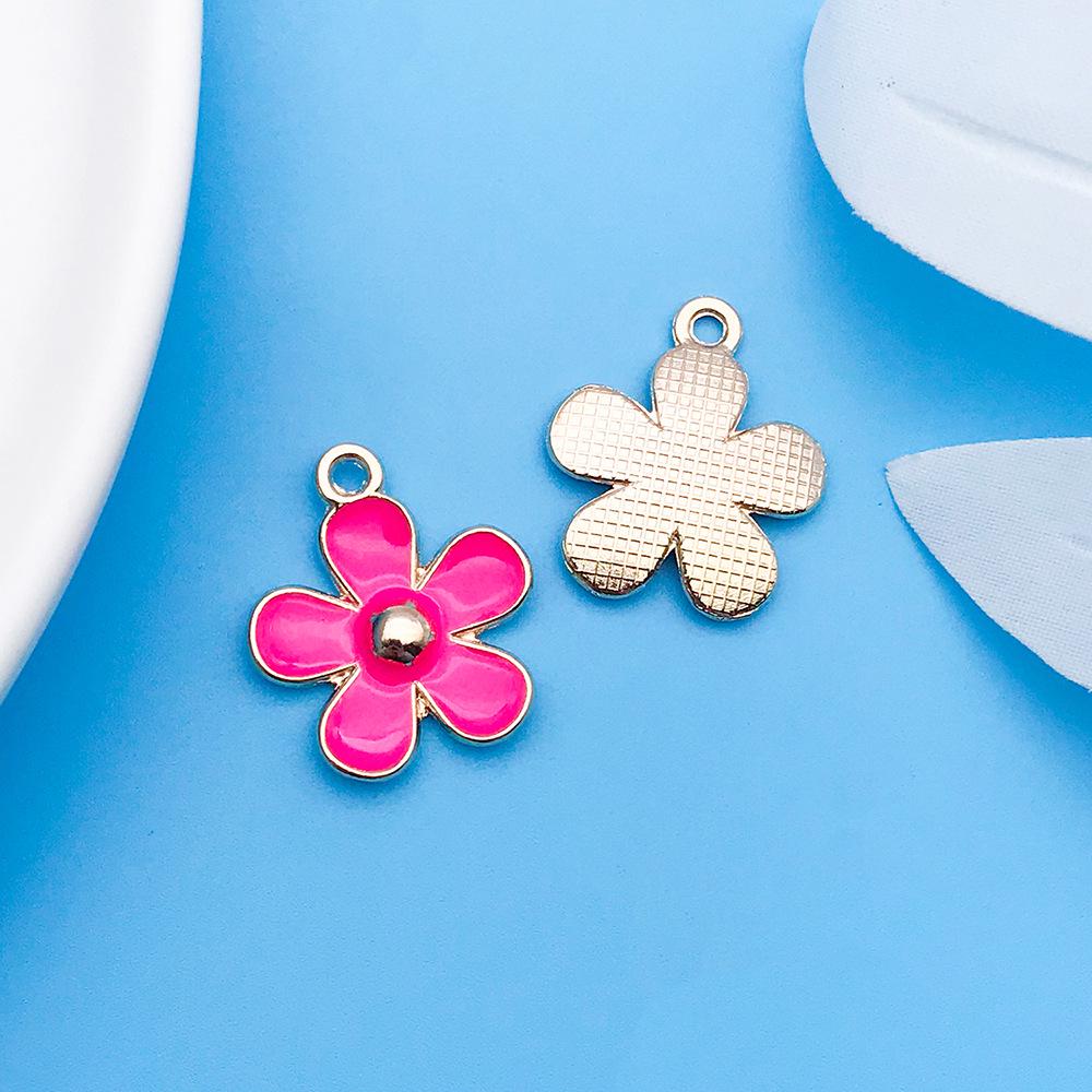30 Cartoon Alloy Jewelry Pendants: Rose Red Drip Oil for DIY Bracelet and Handbag Accessories
