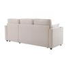 Corner Sofa with Sleep Function: Sofa Bed with Storage, Sleeper Sofa Storage, Cup Holders, Side Pockets, L-shaped, Beige