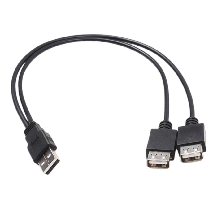 

Double USB2.0 A Female Extension Cable 40cm USB2.0 Y Splitter Hub For Simultaneous Data And Charging 1