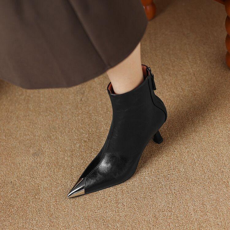 New Street Style Sexy Pointed Toe Ankle Boots Women Party Dress Pumps Shoes Thin Low Heels Modern Short Boots Zapatos De Mujer