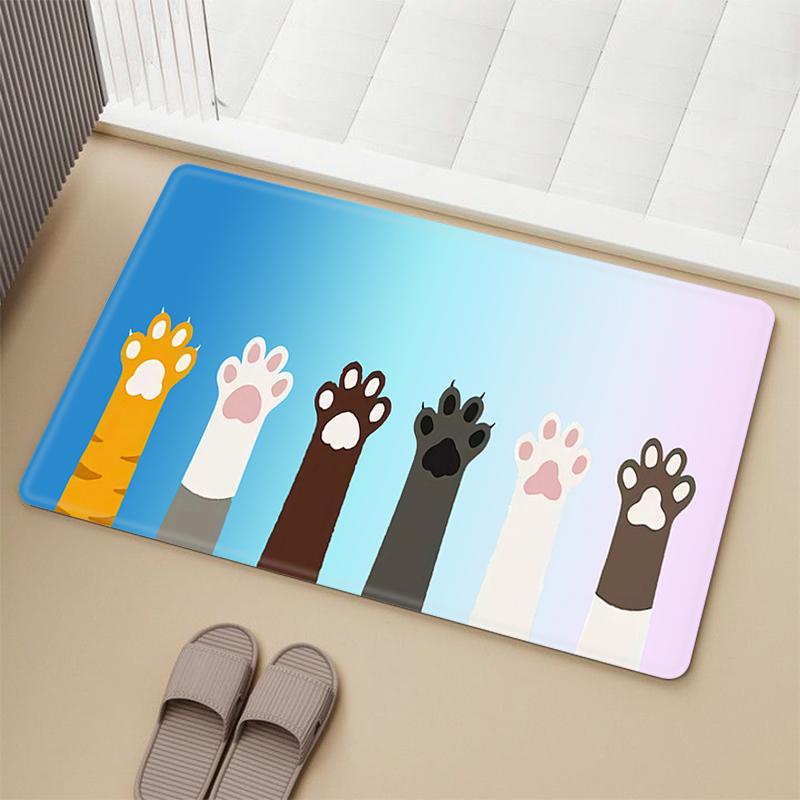

Нескользящий кухонный коврик, кошачий коврик с дизайном кошачьей лапы, напольный коврик, коврик для игровой комнаты, коврик для молитвы, коврик для двери, ванная комната 40x60cm
