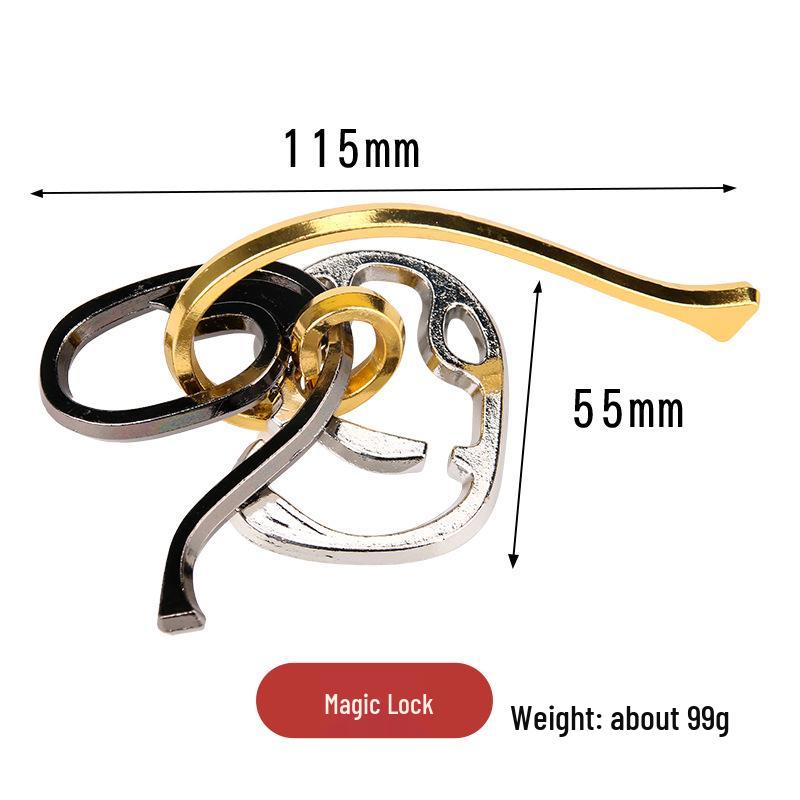 Kongming Lock 9-Link IQ Puzzle - Zinc Alloy Educational Toy for Adults & Kids
