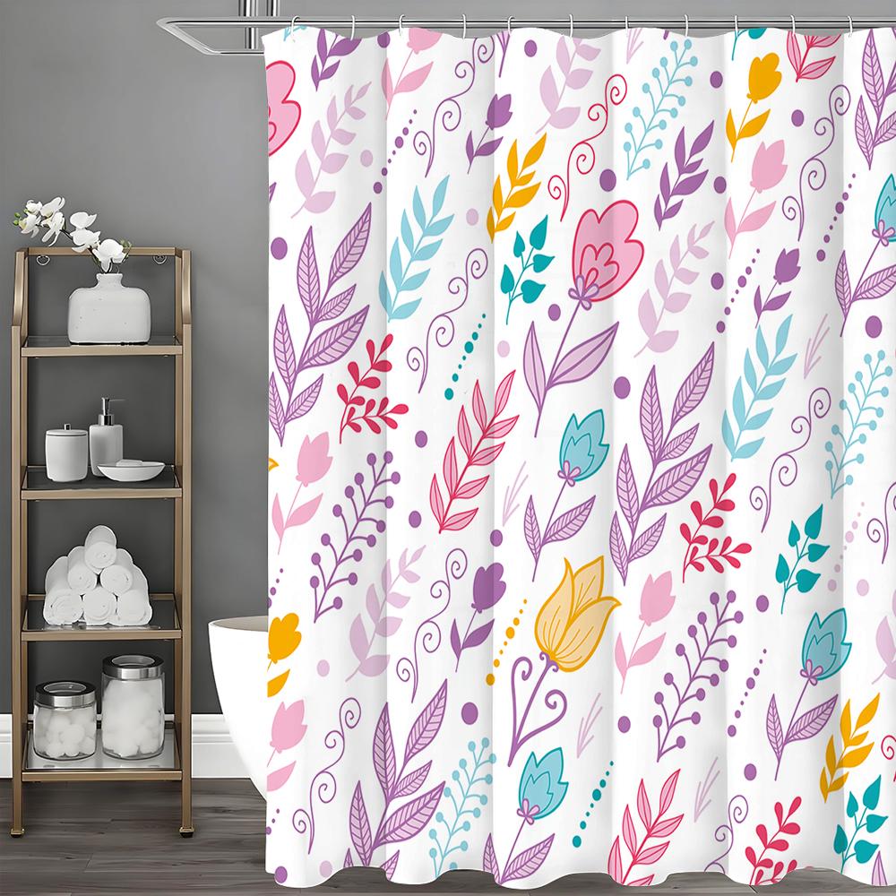 

Красочная шторка для душа с листьями, Декоративная шторка для душа для ванной, Водонепроницаемая шторка для душа с крючками 90*180cm