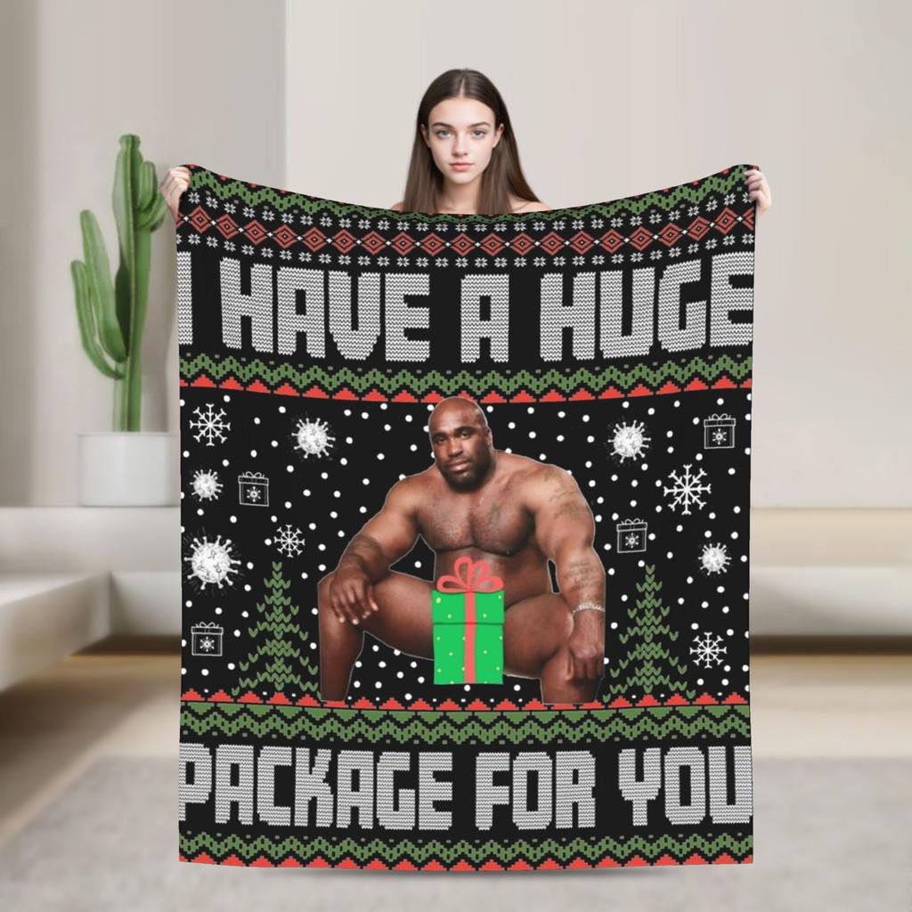 Funny Barry Wood Meme Christmas  Blanket Multiple Sizes Warm Cozy Fluffy  Throw Blankets for Couch Sofa and Bed