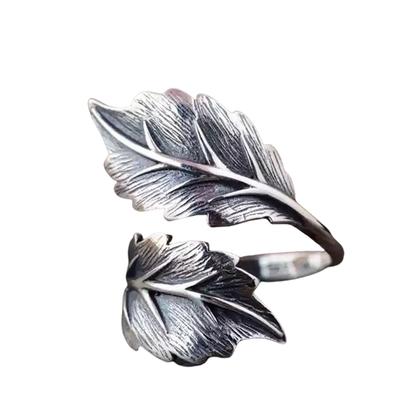 Adjustable Leaf Design Ring For Women With Intricate Detailing Handmade Finger Accessory Elegant Gift for Her