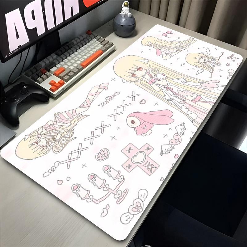 C-Chobits Chii Anime Girl Desk Mat Computer Office Extended Mouse Pad Laptop Rubber Non-slip Large Mousepad Gamer Cabinet Carpet