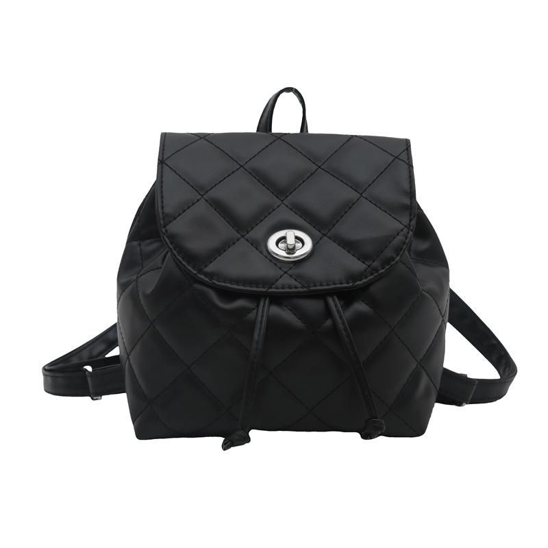 

Ромбовидный рюкзак женский 2024 новый модный, легкий и компактный дорожный цепной косой ремень сумка, студенческая сумка для поездок на работу чёрный